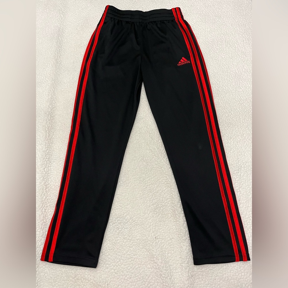 Adidas Black and Red Sweatpants with Athletic Stripes